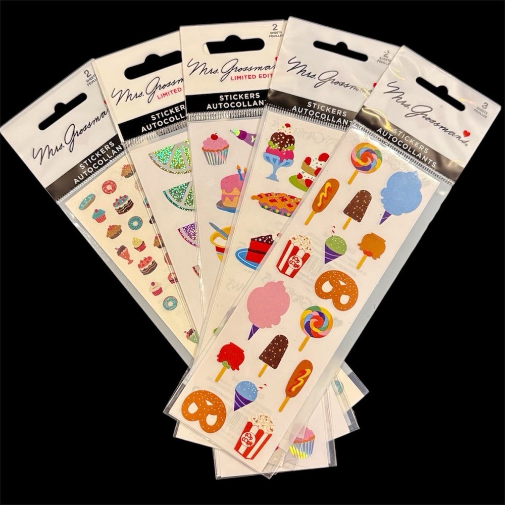 YOU CHOOSE Mrs. Grossman Food Limited Edition Sticker Packs 2 Sheets Each