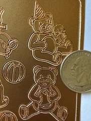 COOPER FOIL TEDDYBEAR Outline Stickers(4”x9”)Stuffed Animal•Toys•Card Making•