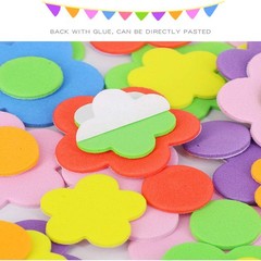 Glitter Foam Stickers Self Adhesive Craft Shapes Stars Hearts Flowers 6PCS