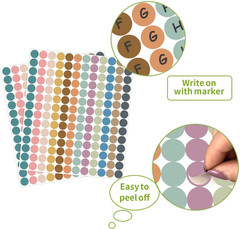 Boho 4200 PCS 0.75 Inch 12 Colors round Colored Dot Stickers