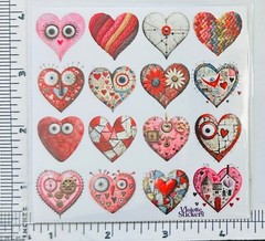 Violette Happy Face Heart Stickers Craft Planner Supply Valentine’s Day
