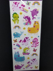 Sticko KAWAII FANTASY ANIMALS Stickers UNICORN LLAMA RAINBOW BUTTERFLY MORE