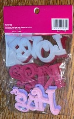 Brother Sister Design Studio Valentine Craft Word Glitter Kiss Hugs Love Sticker