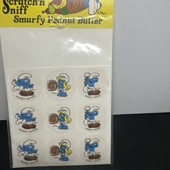Open Vintage Smurf Scratch & Sniff Smurfy Stickers