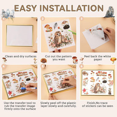 16 Sheets Rub on Transfers for Crafts and Furniture Rub on Transfers Stickers Vi