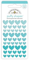Doodlebug ~ PUFFY SHAPES ~ Swimming Pool Hearts Assortment