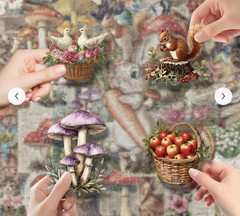 LOT 0F 25 MIXED STICKERS RABBITS FRUIT MUSHROOMS FLOWERS BIRDS VICTORIAN THEME