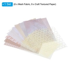 7.1×5.2″ Scrapbook Texture Paper with Mesh Fabric, Yellow 15pcs