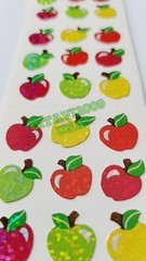 SANDYLION STICKERS * APPLES * NO LOGO * PRISMATIC/GLITTER RARE COLLECTIBLE.