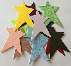 STAR PRIMITIVE Die-cuts(12pc)Approx.2.5×1.5″Holiday•Christmas•Country•Old
