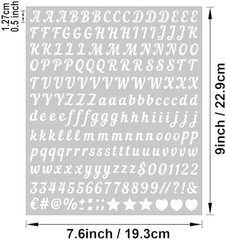 0.5 inch Small Letter Sticker, White Vinyl Self Adhesive Alphabet Number Sticker