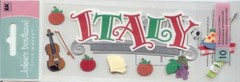 Vintage Jolee’s ITALY Music Food Wine Theme 3-D stickers 67232 Fast FREE ship!