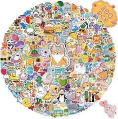 300 Pcs Vinyl Stickers Pack Waterproof Cute Decals for Water Bottle Laptop Kids
