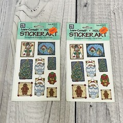 1997 Loew-Cornell Holiday Sticker Art Lot Of 2 NIP Christmas Snowman Santa #2303
