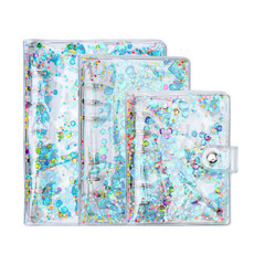 A6 Sticker Book Binder 6 Ring Reusable Pages 20 Sheets Glitter Sequin Japan NEW