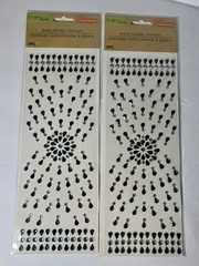 Crafters Square Jewel Border Stickers Title Boarder Gems Black Lot of 6