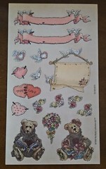 Vintage 1990’s Boyds Bears sticker sheet, love romance themed, unused