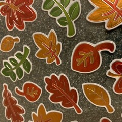 FALL PAPER CRAFTS STICKERS SHINY LEAVES FALL LEAVES FALL FOILED LEAVES 26PCS