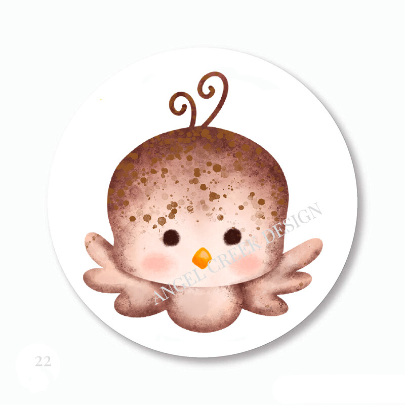 Cute Little Bird Labels Party Favors Scrapbook Stickers Envelope Seals
