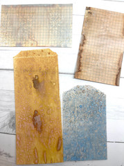 Dyed Vintage Style Ephemera 24 Pc Sampler Pack Book Pages Glassine Bags Tickets