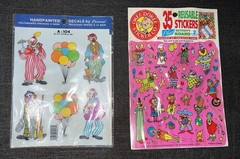 Vintage Clown Stickers & Decals Activity Board Okee Dokee Circus Reusable