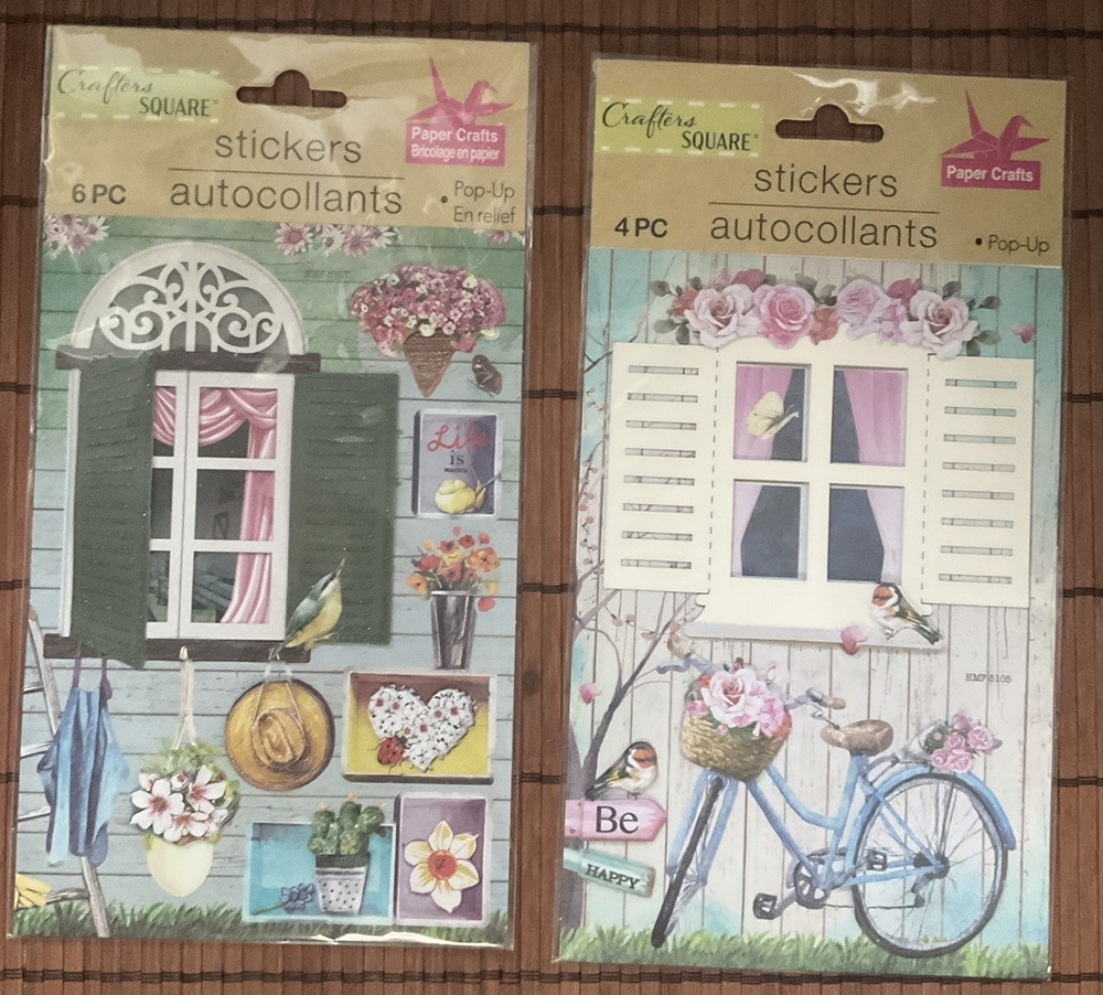 Crafter’s Square – Window Scene Pop-Up Sticker Sheets – Lot Of 2