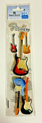 3D Fender Guitar stickers HTF scrapbooking Cool Rock n Roll! Country music RARE