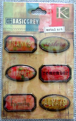 Basic Grey Metal Art Words -Thanks-Sisters-Forever-Family-Remember-Always