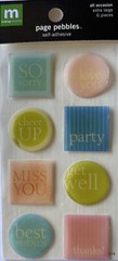 ALL OCCASIONS Page Pebbles Stickers (8pc)Making Memories•Party•Phrases •Miss You