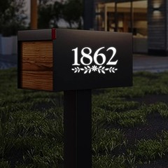 House Numbers Decal, Farmhouse Style Mailbox Address Sign, Vinyl Stickers, White