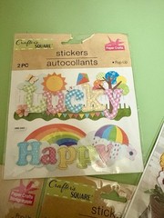 Crafters Square Sticker Lot – 6 Pkgs – Pop-Up Stickers Flowers Hearts Birthday