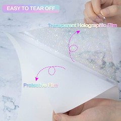 Holographic-Sticker Paper, 24 Sheets Holographic-Paper 8.5″ x 11″ Star-Pattern