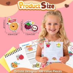 300PCS Large Scratch and Sniff Scented Stickers for Kids, Incentive Smelly Su…