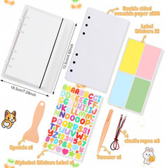 Reusable Sticker Book 100 Sheets A6 Size Collecting Album with Tweezer & Spatula