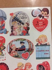 Gifted Line Adorable Vintage Style Valentine Stickers 3 Sheets New