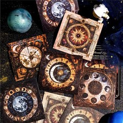 Fantasy Moon Planet Background Paper Stickers Journal Planner Decorative Collage