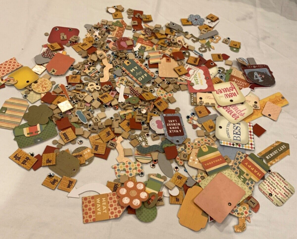 1000’s Papercrafting Chipboard Accents Scrabble Wood Letter Tags Sayings