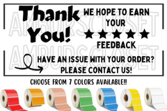 THANK YOU STICKERS WATERPROOF 2.25″×1.25 LABELS SEALS FEEDBACK REVIEW SHOP