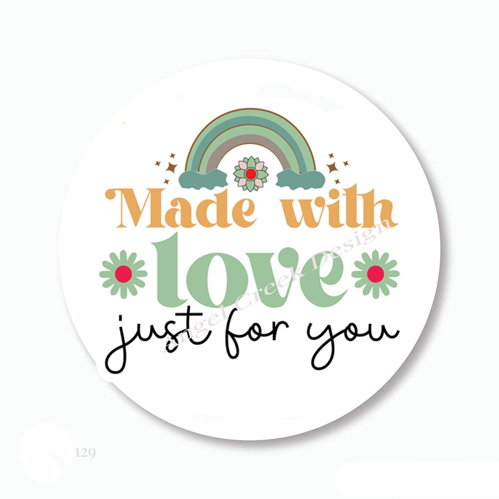 MADE WITH LOVE JUST FOR YOU SCRAPBOOK STICKERS FAVORS ENVELOPE SEALS LABELS
