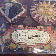 Mediterranean Italy Wine Vineyards Scrapbook stickers 3-d Sparkle New