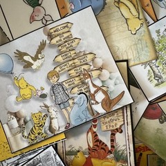 HUGE lot 110+ piece ( Winnie the Pooh) Junk Journal Ephemera read description