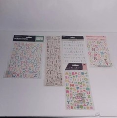 Scrapbook Craft Letter Embellishments Multi Colored 5 Packs Unused