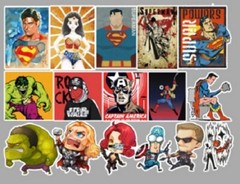 Marvel Superhero Stickers Skateboard Laptop Luggage Decal Hydro Flask Pack 50pc