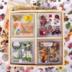 510PCS Floral Scrapbook Stickers Kit Vintage Flowers Butterfly Mushroom Fall Ma