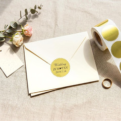 Embossing Stickers 300 Pcs 2 Gold Foil Seals Self-Adhesive Envelope Labels