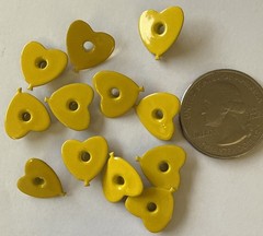 YELLOW 1/8” HEART BALLOON EYELETS(12pc)Birthday Party •Celebration•Card Making•