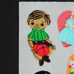 Sandylion Rag Dolls Kromekote Mini Stickers Boy Girl Asian Raggedy