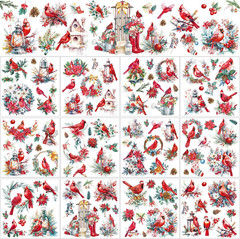 12 Sheets Christmas Rub on Transfers for Crafts and Furniture Christmas Rub on T