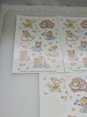 Vtg Sticker Sheets Mouse Mice Cute Cartoon Animals Current 3 Sheets -1 Sticker