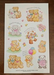 Vintage Current Catalog New Baby Teddy Bear stickers, Teddy Bear stickers